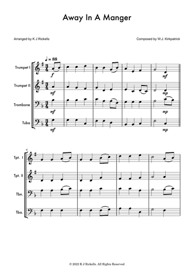 Away in a Manger - Brass Quartet (arr. K J Rickells)