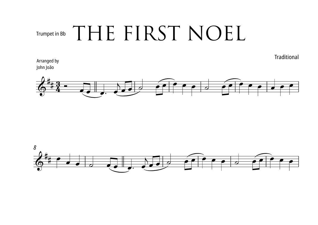 The First Noel (Trumpet in Bb) (arr. John João)
