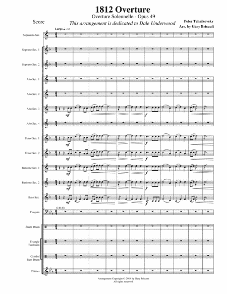 1812 Overture (Overture Solennelle) - Opus 49 (arr. Gary Bricault)