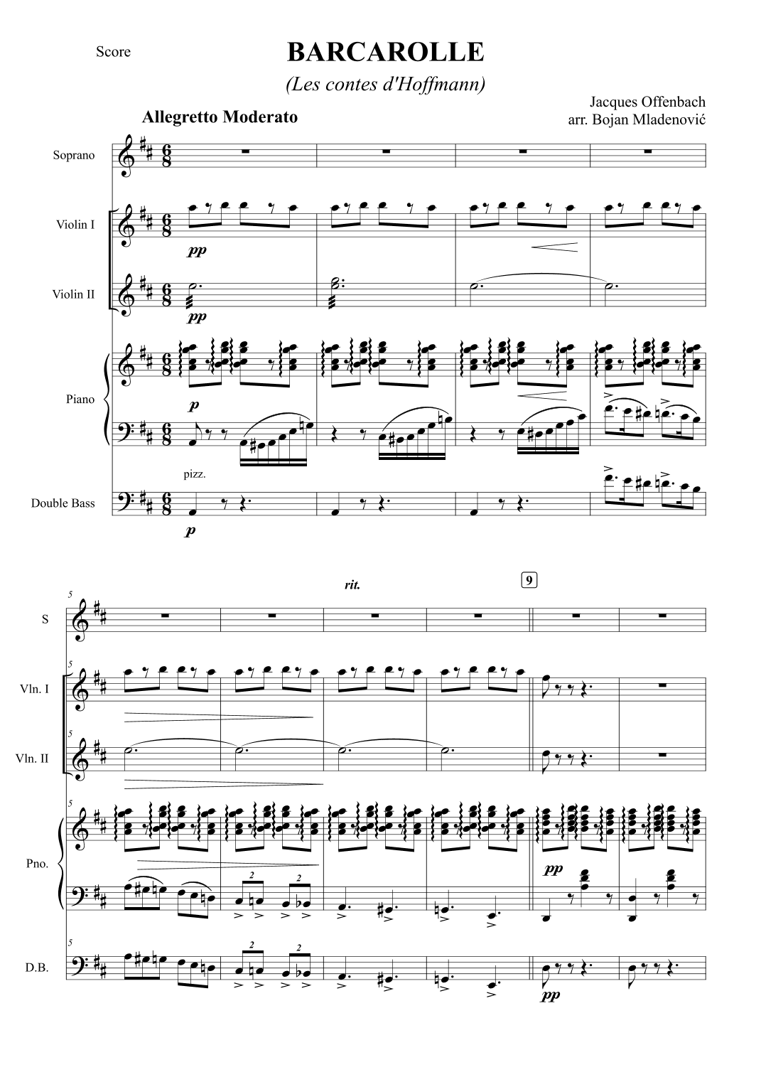 Barcarolle - from Les contes d'Hoffmann (arr. Bojan Mladenović)