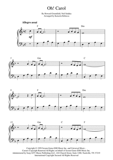 Oh! Carol (arr. Kaiserin Rebecca)