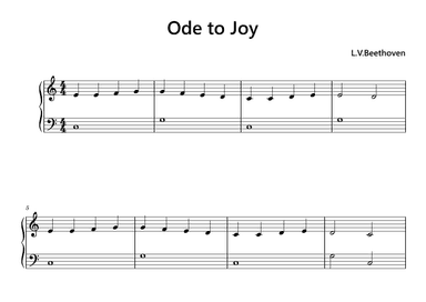 Ode to Joy Easy Piano (arr. Funtom)