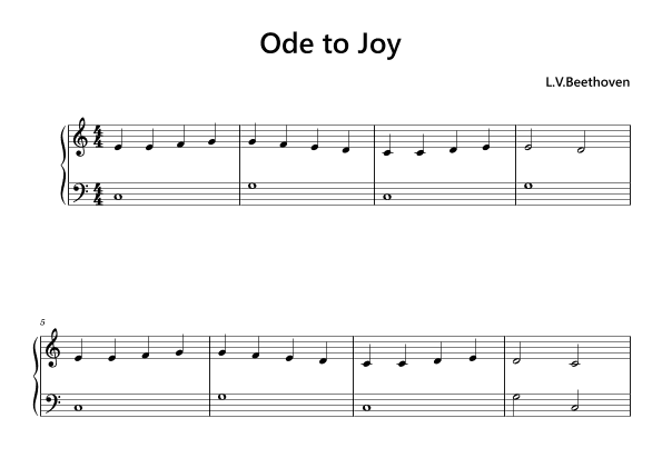 Ode to Joy Easy Piano (arr. Funtom)
