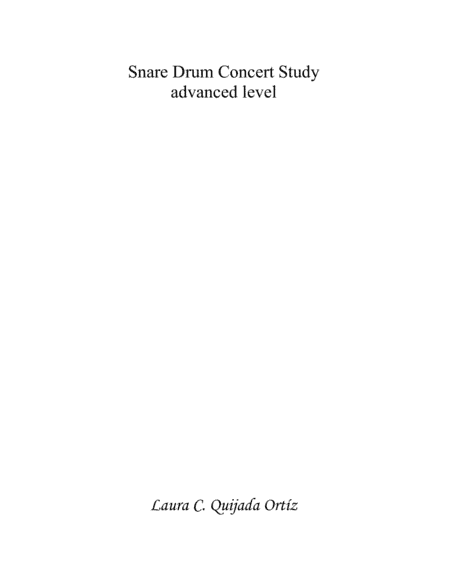 Snare Drum Concert Study, advanced level