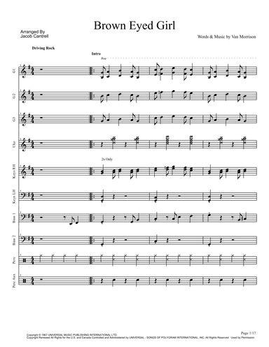 Brown Eyed Girl (arr. Jake Cantrell)