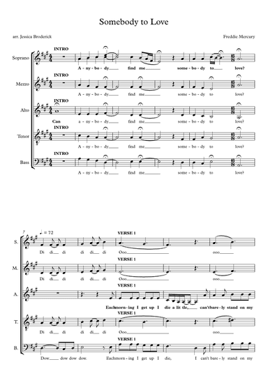Somebody To Love (arr. Jessica Broderick)