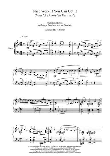 Nice Work If You Can Get It from A DAMSEL IN DISTRESS (arr. P. Petrof)