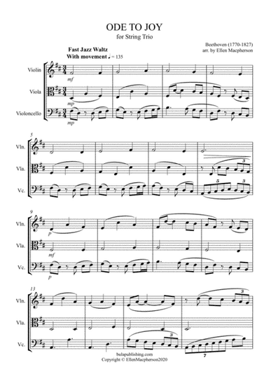 ODE TO JOY for String Trio (arr. Ellen Macpherson)