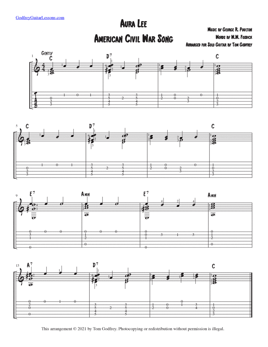 Aura Lee (arr. Tom Godfrey)