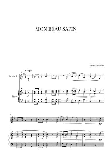 Mon Beau Sapin for French Horn and Piano (arr. Cadenza Editions)