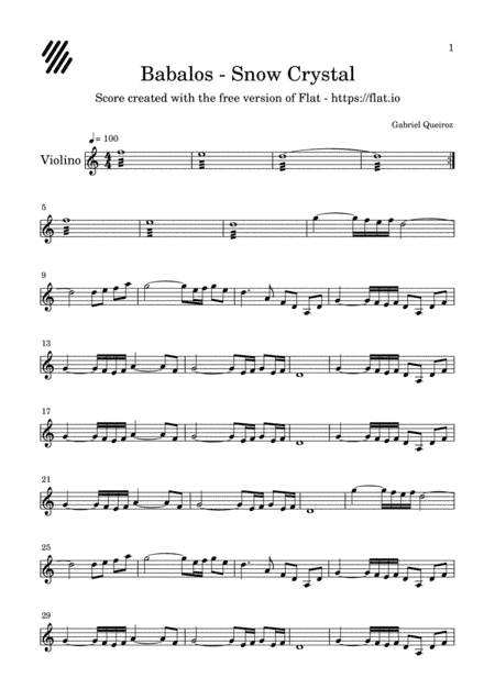 Babalos - Snow Crystal (arr. Gabriel Queiroz)