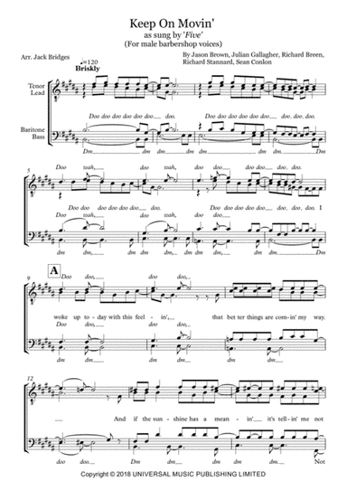 Keep On Movin' (arr. Jack Bridges)