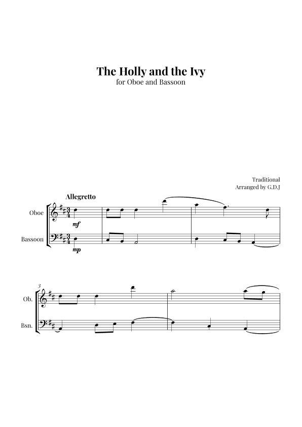 The Holly and the Ivy (arr. GDJ)