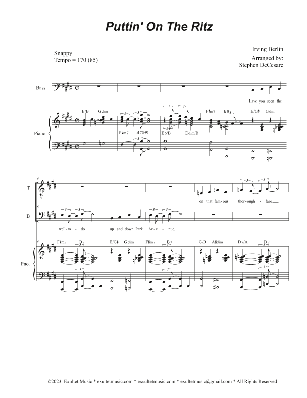 Puttin' On The Ritz (Duet for Tenor and Bass solo) (arr. Stephen DeCesare)