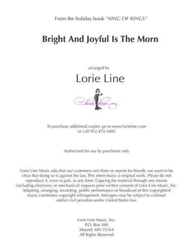Bright And Joyful Is The Morn (arr. Lorie Line)