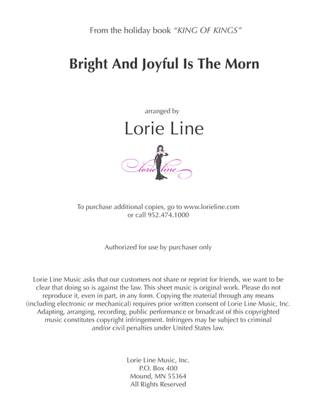 Bright And Joyful Is The Morn (arr. Lorie Line)