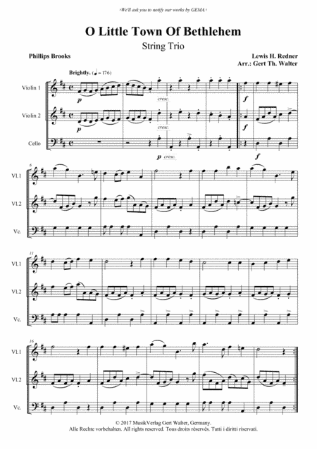 O Little Town Of Bethlehem (arr. Gert Th. Walter)