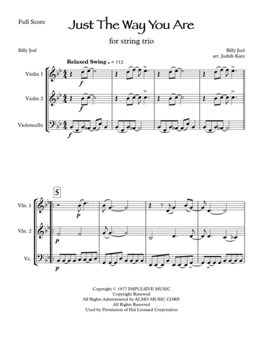 Just The Way You Are (arr. Judith Katz)