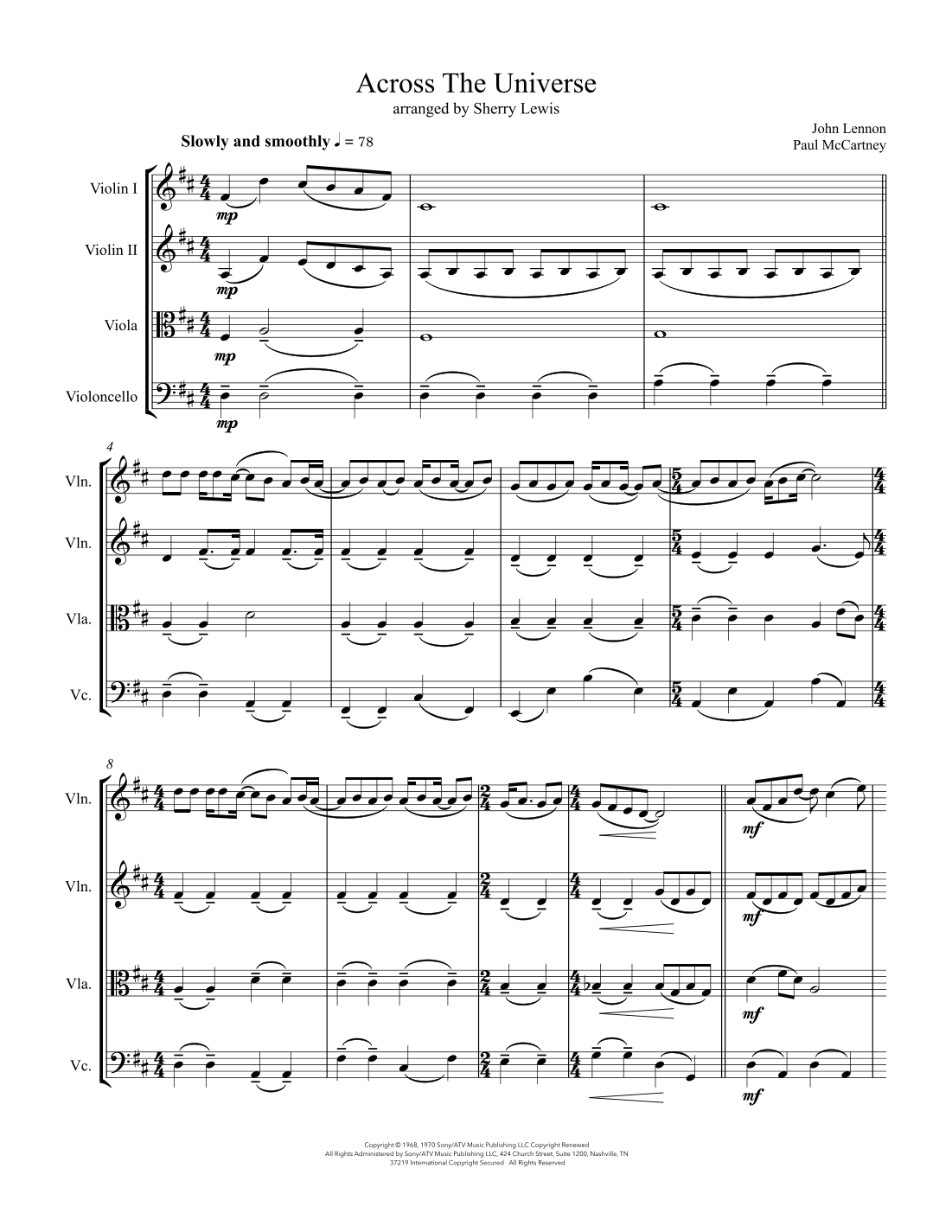 Across The Universe (arr. Sherry Lewis)