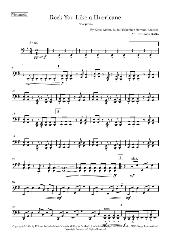 Rock You Like A Hurricane (arr. Fernando Britto)