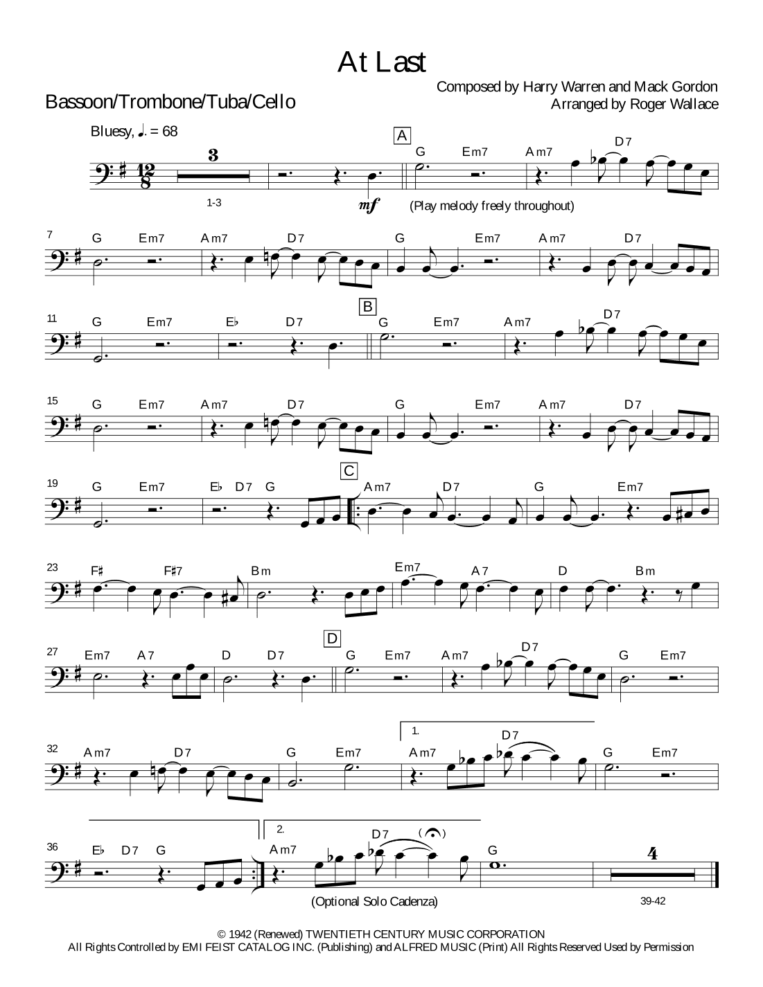 At Last (arr. Roger Wallace)