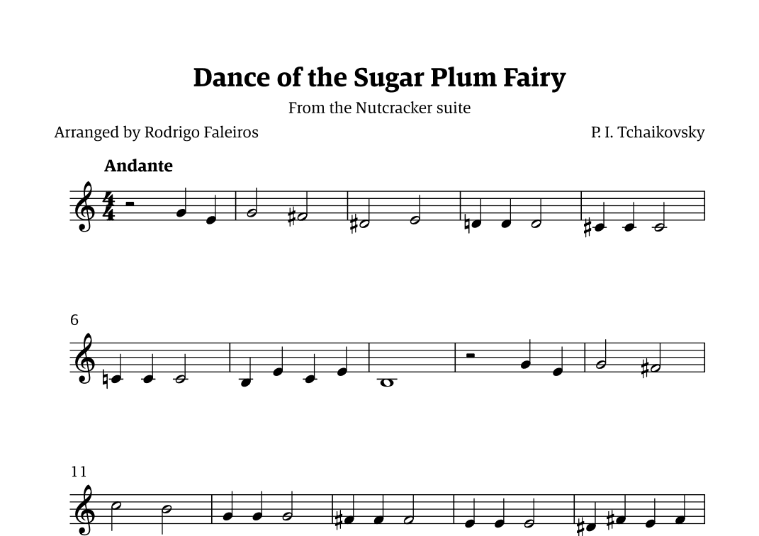 Sugar Plum Fairy theme (arr. Rodrigo Faleiros)