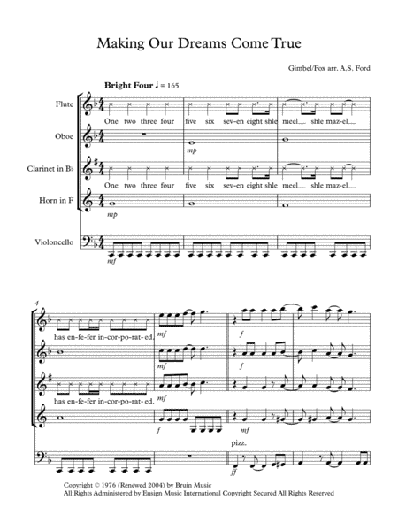 Making Our Dreams Come True (arr. A.S. Ford)
