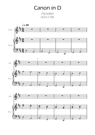 Canon in D - Pachelbel for Violin and piano (arr. Ygor Nunes)