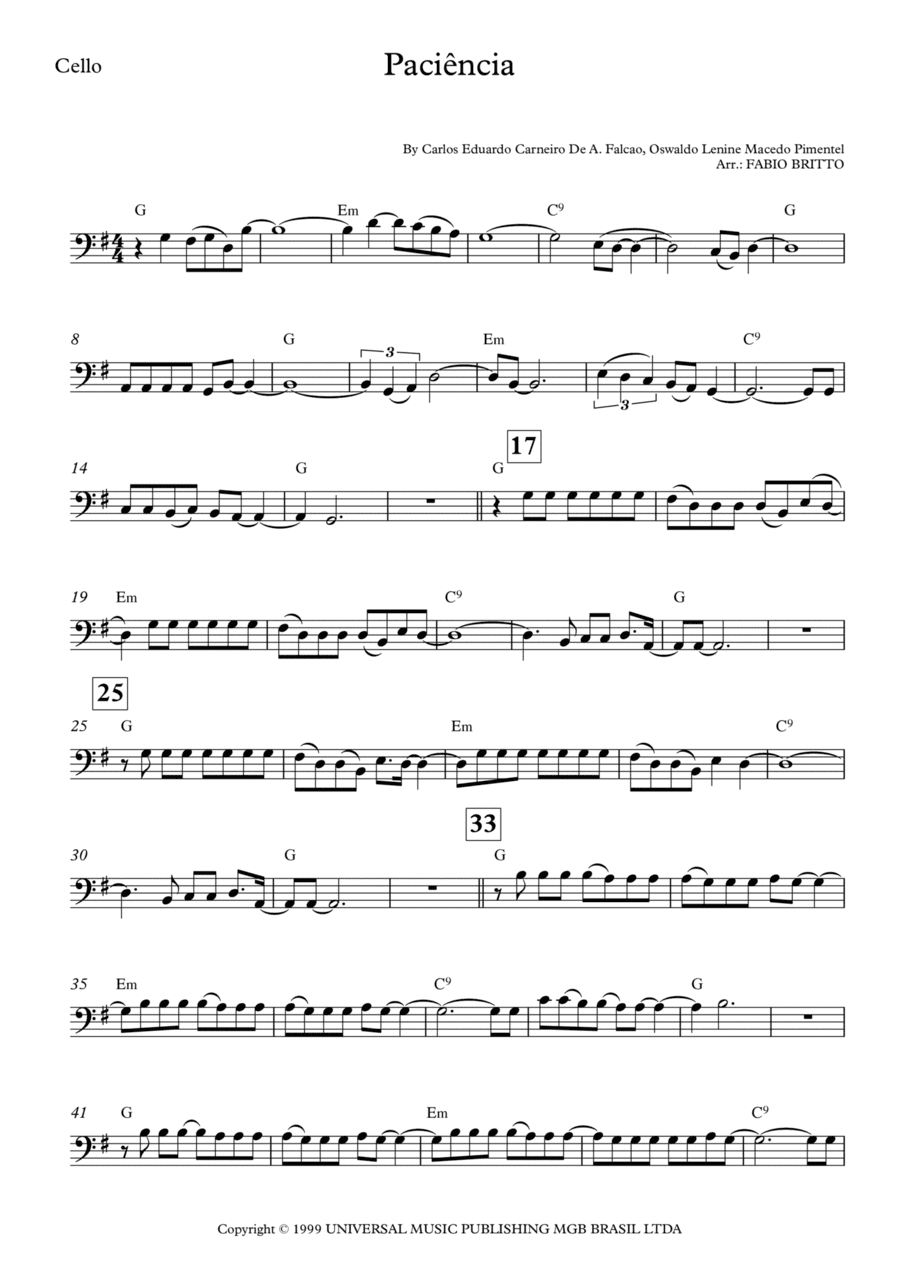 Paciencia (arr. Fabio Britto)