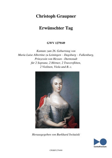 Graupner Christoph Cantata Erwünschter Tag GWV 1279/49 (arr. Dr. Burkhard Switaiski)