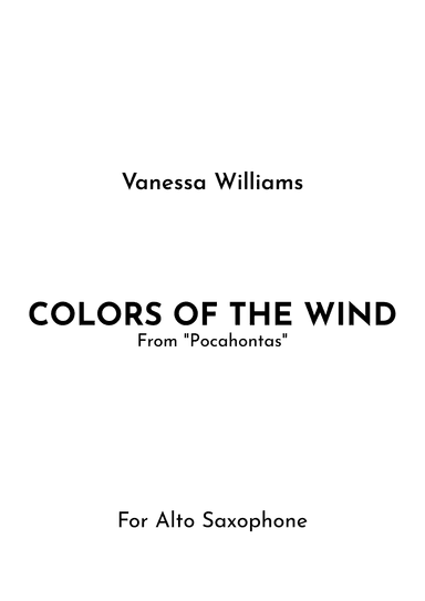 Colors Of The Wind (arr. Jireh J.)
