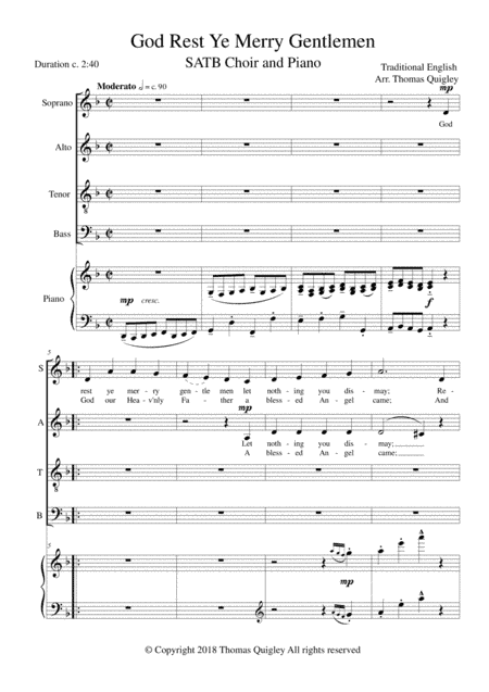 God Rest Ye Merry Gentlemen (arr. Thomas Quigley)
