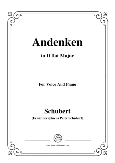 Schubert-Andenken,in D flat Majo,for Voice&Piano (arr. MSM)