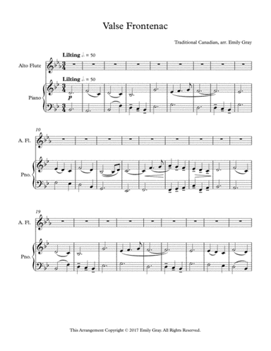 Valse Frontenac (Alto Flute and Piano) (arr. Emily Gray)
