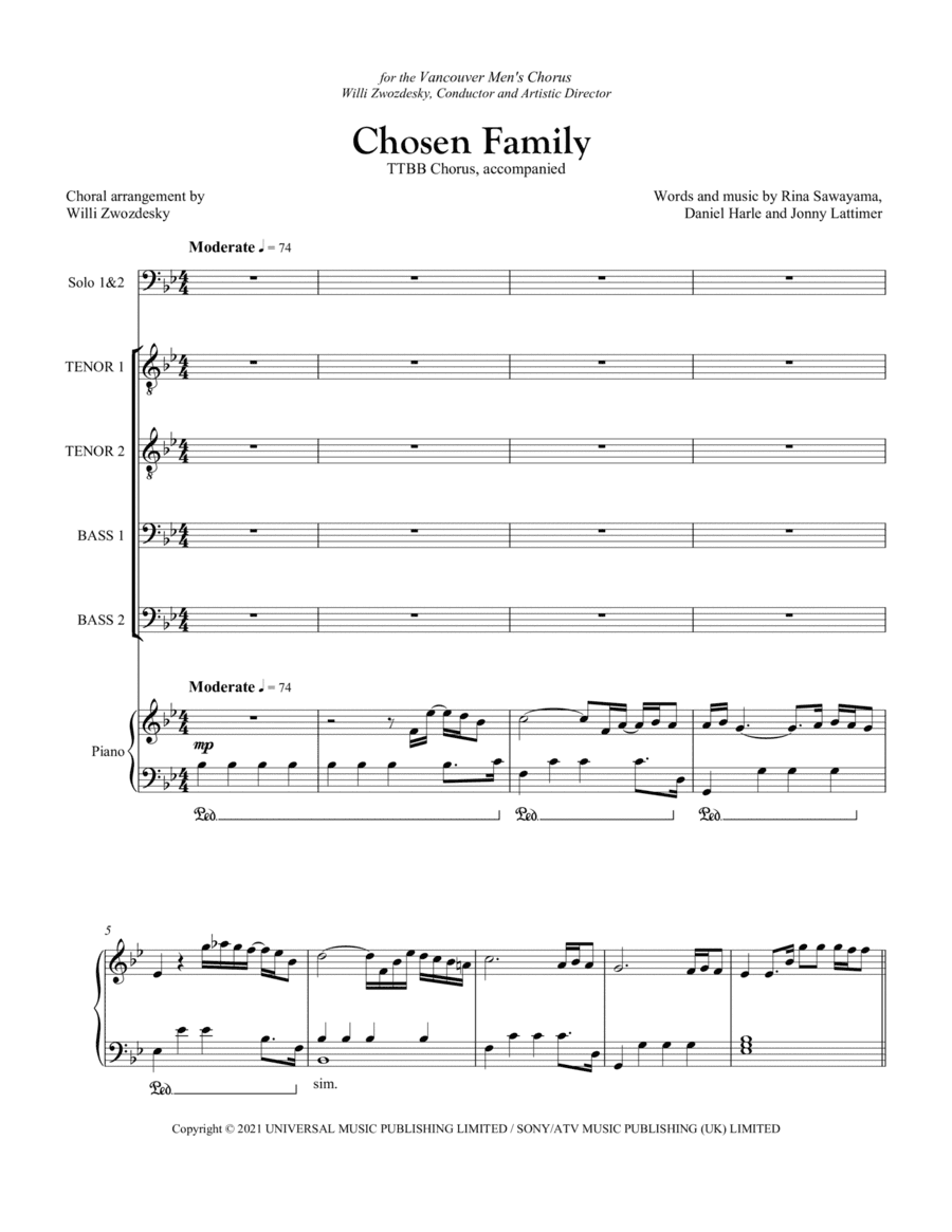 Chosen Family (arr. Willi Zwozdesky)