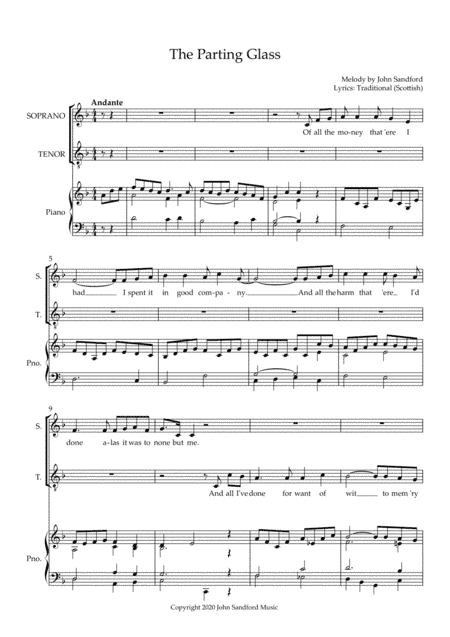 The Parting Glass (arr. John Sandford)