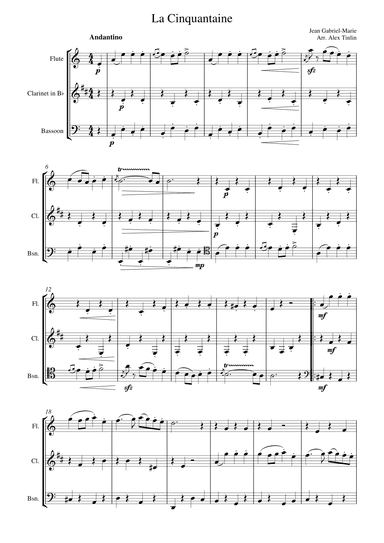 La Cinquantaine (arr. Alex Tinlin)