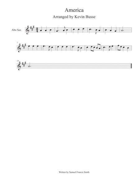 America (My Country Tis Of Thee) - Alto Sax (arr. Kevin Busse)