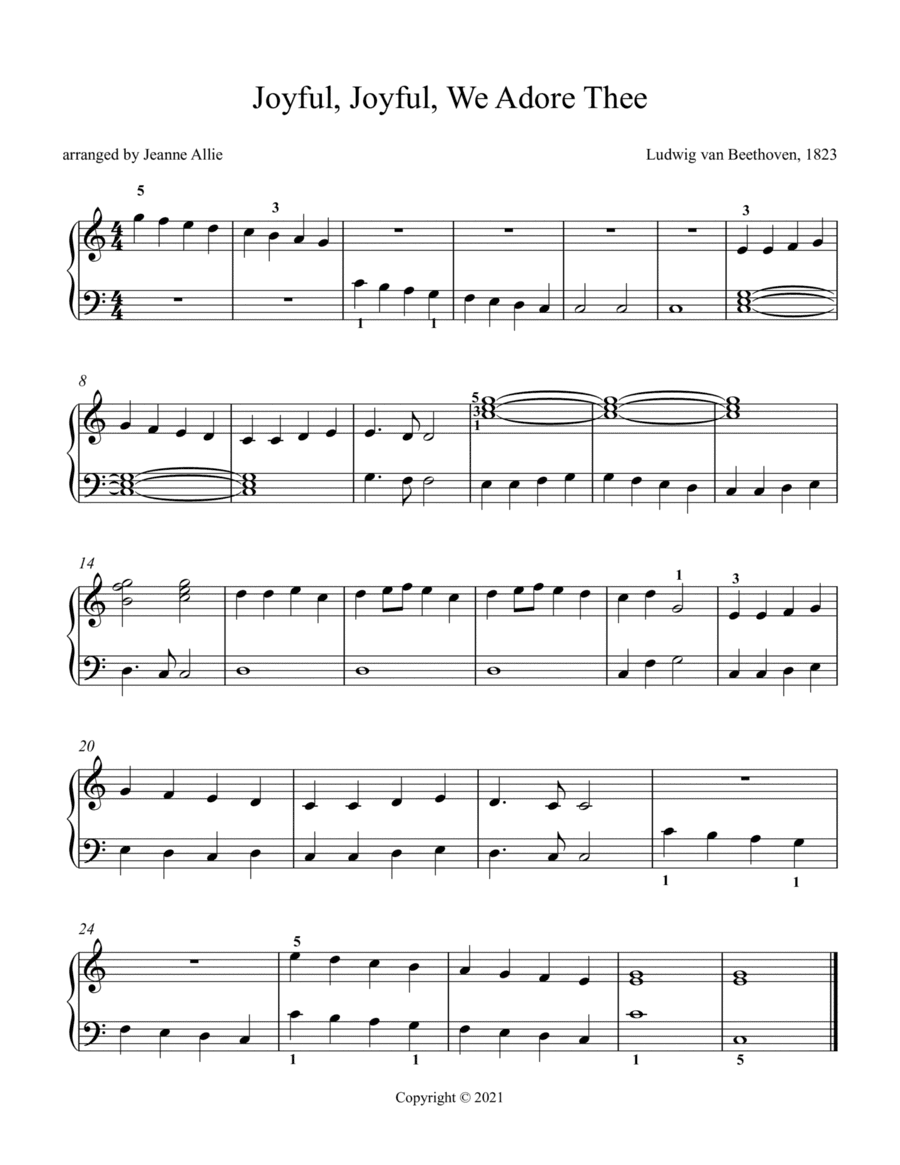 Joyful, Joyful We Adore Thee (arr. Jeanne Allie)