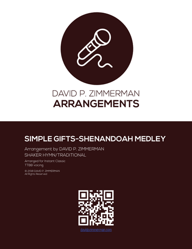 Simple Gifts / Shenandoah Medley (TTBB) (arr. David P. Zimmerman)