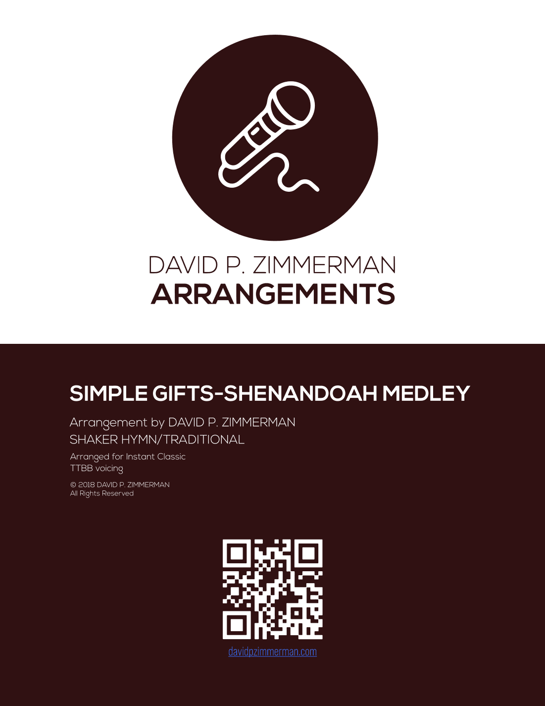 Simple Gifts / Shenandoah Medley (TTBB) (arr. David P. Zimmerman)