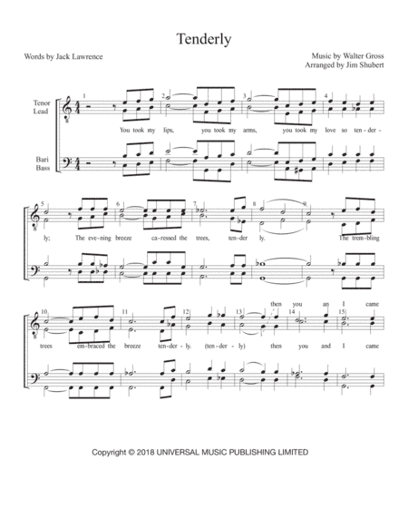 Tenderly (arr. Jim Shubert)