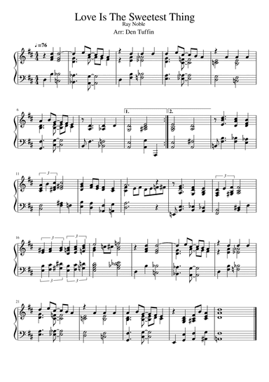 Love Is The Sweetest Thing (arr. Den Tuffin)