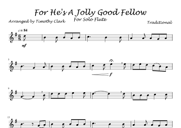 For He's A Jolly Good Fellow (arr. Timothy Clark)