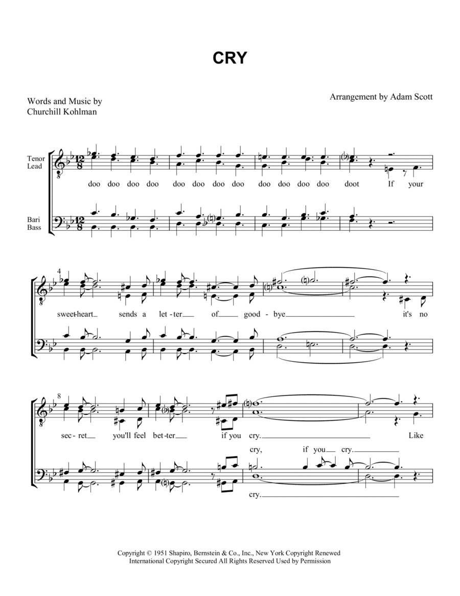 Cry (arr. Adam Scott)