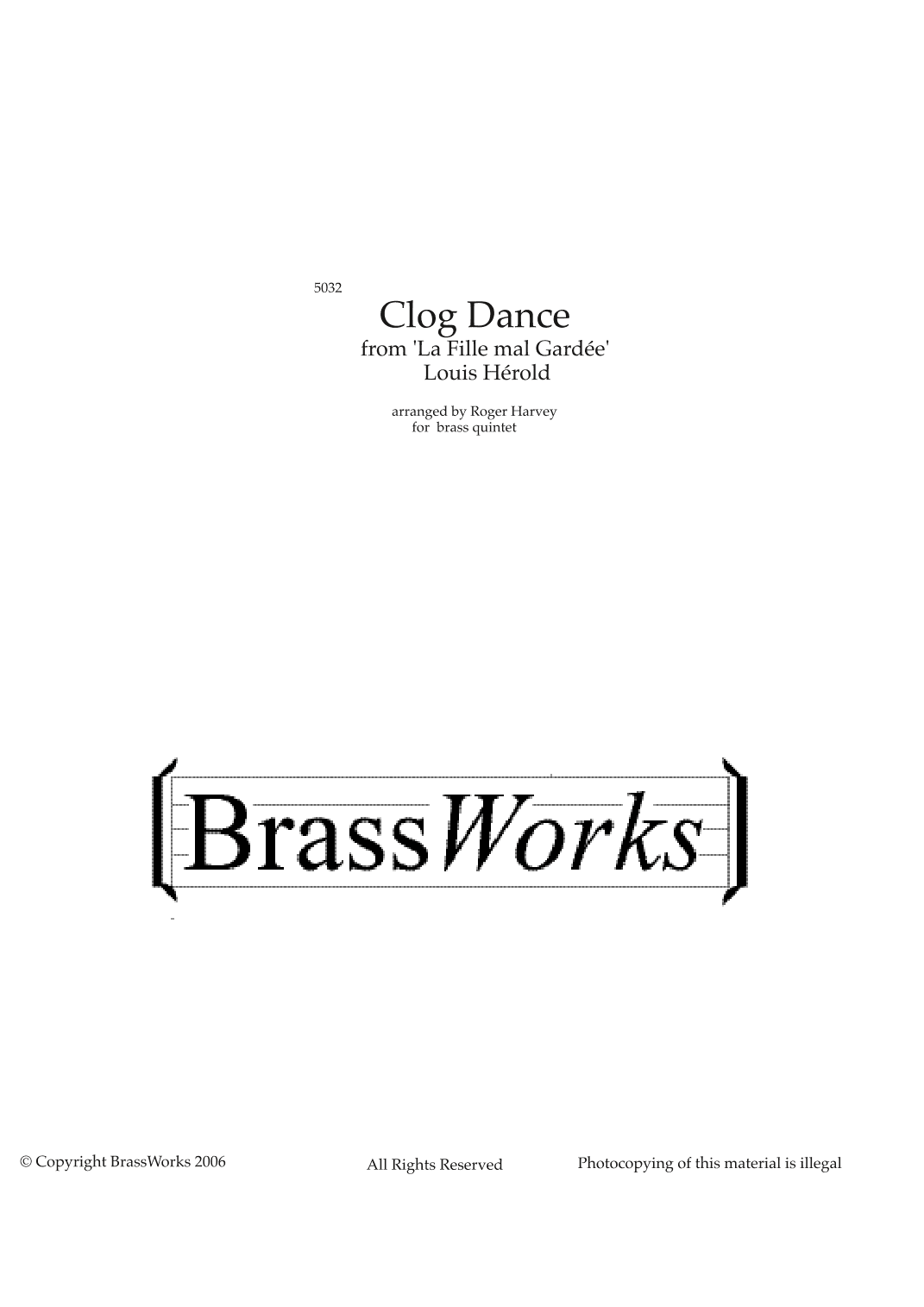 Clog Dance from "La Fille Mal Gardée" (arr. Roger Harvey)