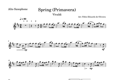 Spring/Primavera (The Four Seasons - Vivaldi)  - Easy Arrangement (arr. Fabio Eduardo de Oliveira)