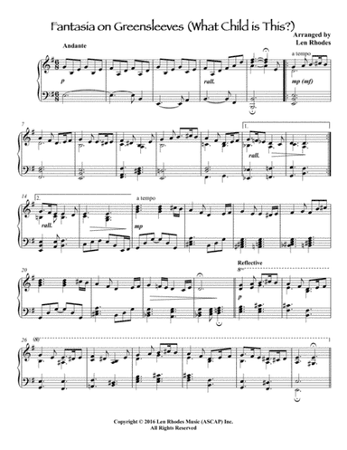 What Child Is This? (Greensleeves) - a Contemporary Piano Solo (arr. Len Rhodes)