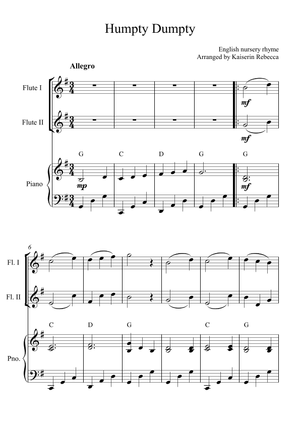 Humpty Dumpty (arr. Kaiserin Rebecca)