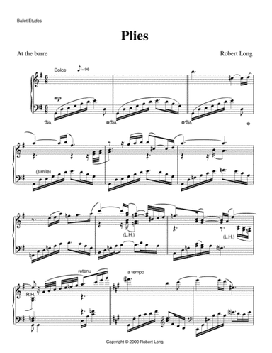 Sheet Music for Ballet Class: Plies, from Ballet Etudes album by Robert Long